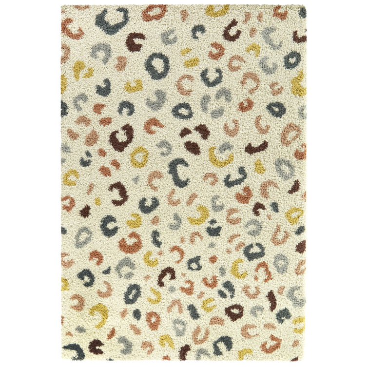 Orren Ellis Farthin Rainbow Colored Animal Print Shag Area Rug | Wayfair